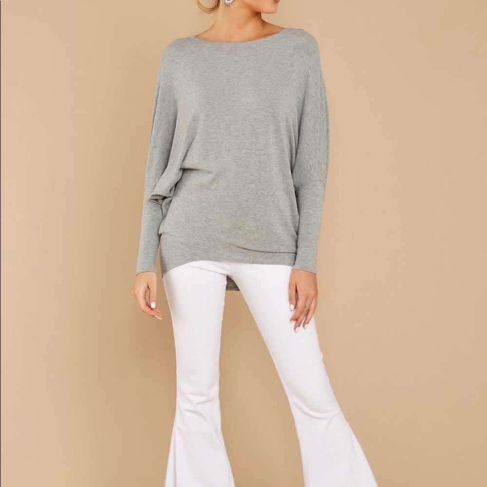 Dolman Sleeve Waffle Knit Top-Ivory - Picture 6 of 7